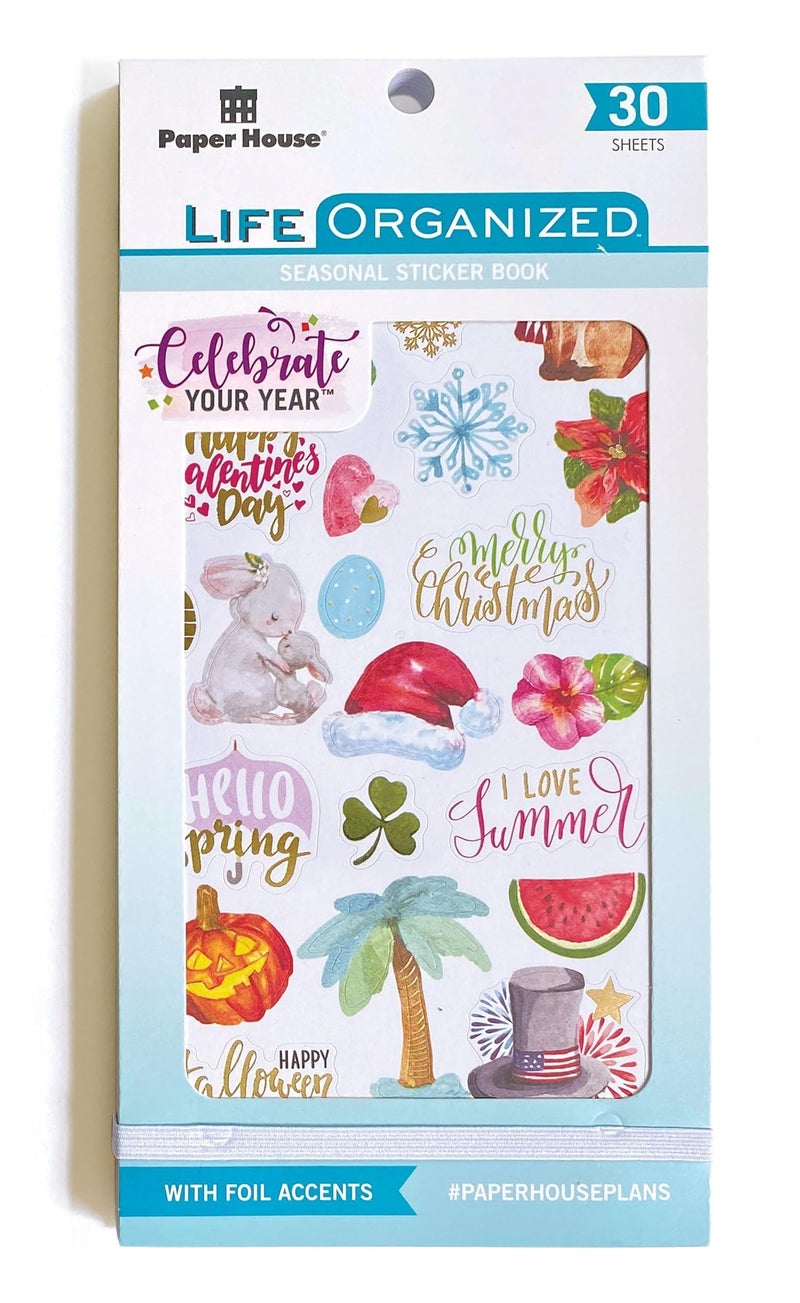 Paper House Productions Seasons Collection 30-Sheet 1200-Piece Celebrate Your Day Planner Sticker Folio for Planners, Journaling and Crafting - Image 3